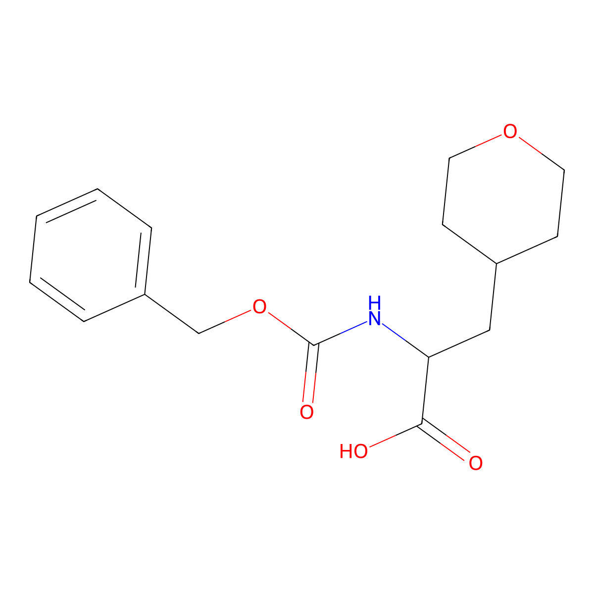 2-{[(Benzyloxy)carbonyl]amino}-3-(oxan-4-yl)propanoic acid molecular structure, CAS 1700164-97-1