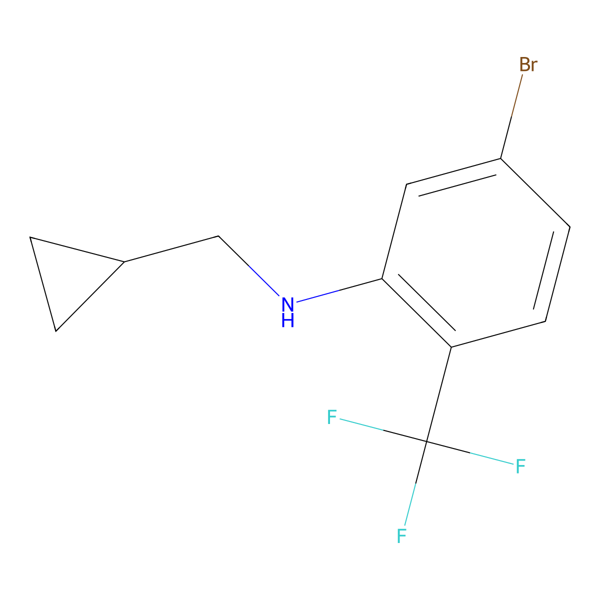 5-Bromo-N-(cyclopropylmethyl)-2-(trifluoromethyl)aniline molecular structure, CAS 1700170-15-5