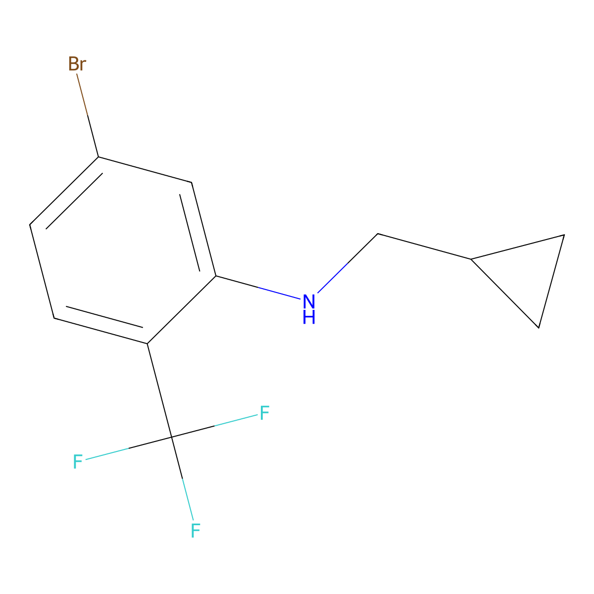 5-Bromo-N-(cyclopropylmethyl)-2-(trifluoromethyl)aniline molecular structure, CAS 1700170-15-5