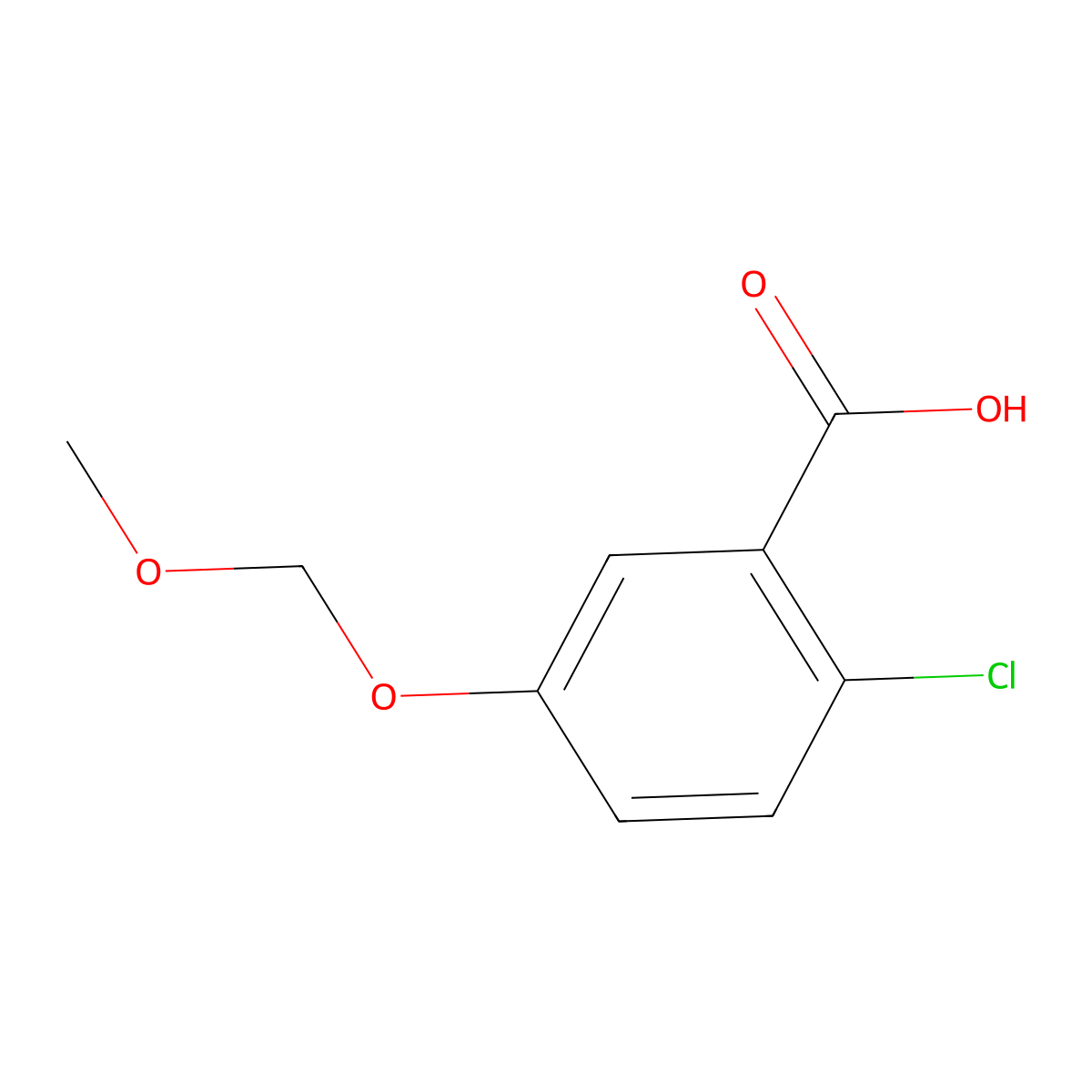 2-Chloro-5-(methoxymethoxy)benzoic acid molecular structure, CAS 1700170-53-1