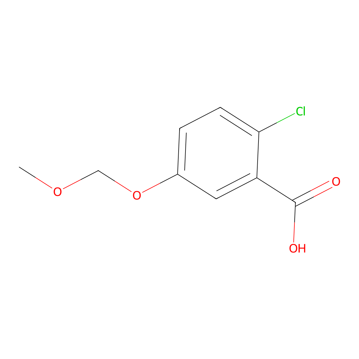 2-Chloro-5-(methoxymethoxy)benzoic acid molecular structure, CAS 1700170-53-1