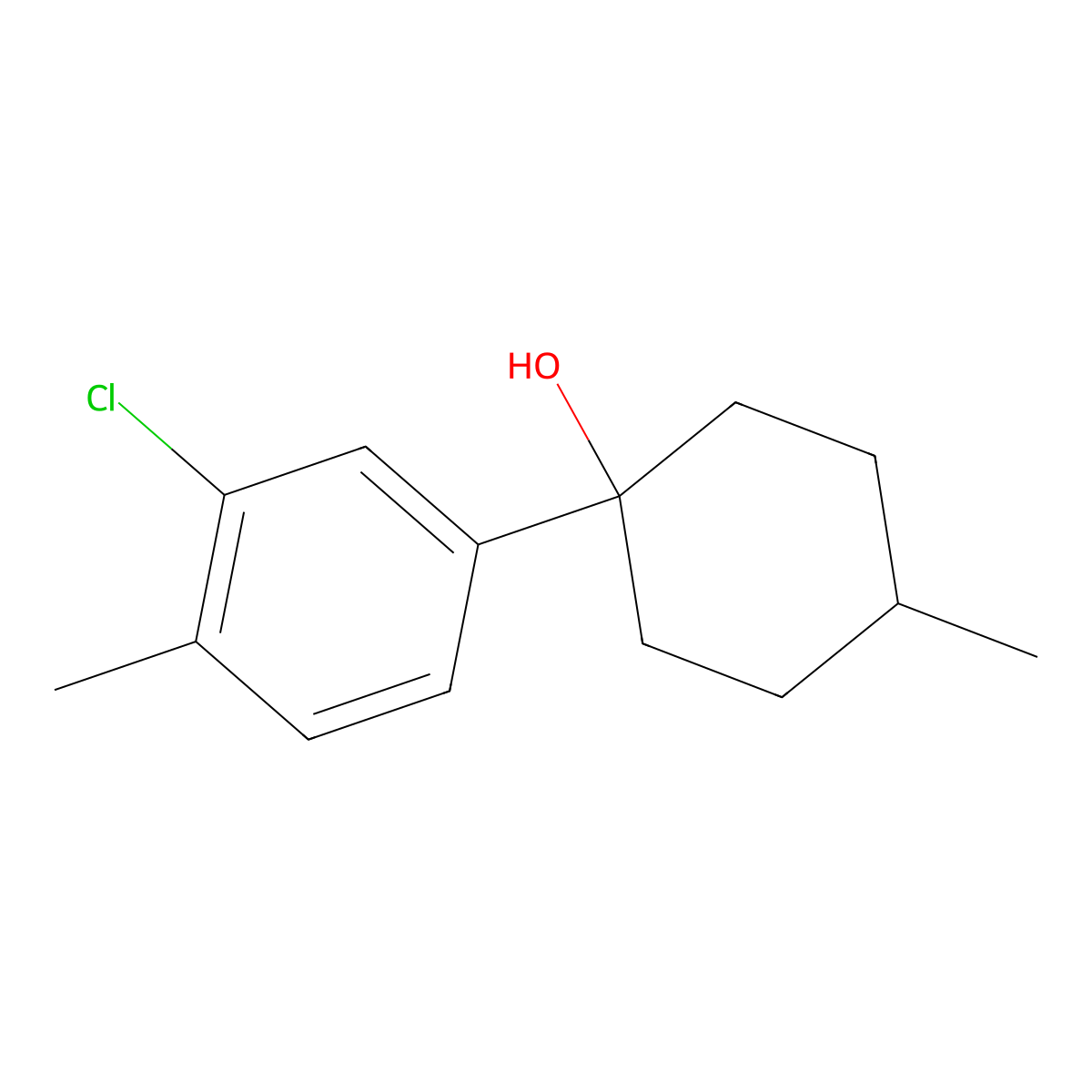 1-(3-Chloro-4-methylphenyl)-4-methylcyclohexanol molecular structure, CAS 1700179-07-2