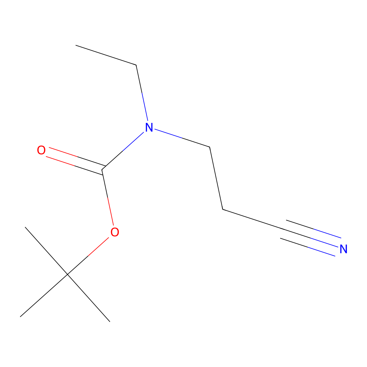 tert-Butyl N-(2-cyanoethyl)-N-ethylcarbamate molecular structure, CAS 170018-97-0