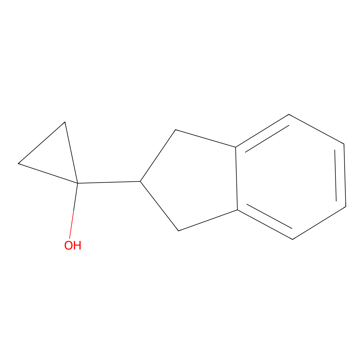 1-(2,3-dihydro-1H-inden-2-yl)cyclopropan-1-ol molecular structure, CAS 1700182-90-6