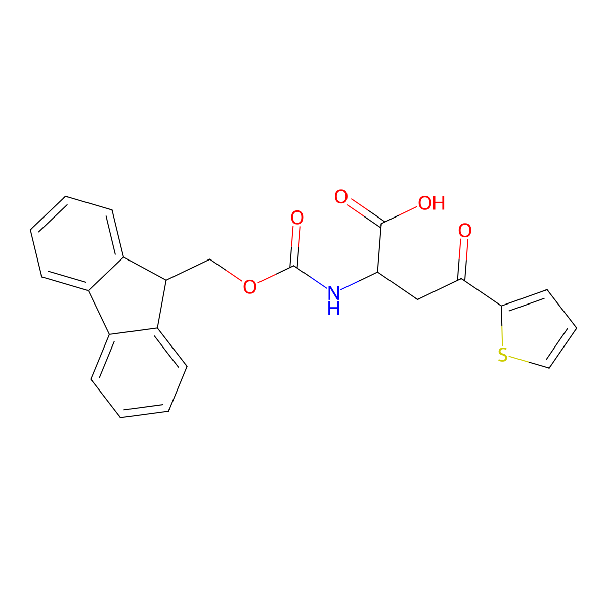 2-((((9H-Fluoren-9-yl)methoxy)carbonyl)amino)-4-oxo-4-(thiophen-2-yl)butanoic acid molecular structure, CAS 1700188-45-9