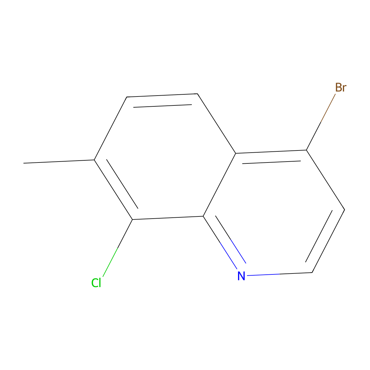 4-Bromo-8-chloro-7-methylquinoline molecular structure, CAS 1700192-55-7