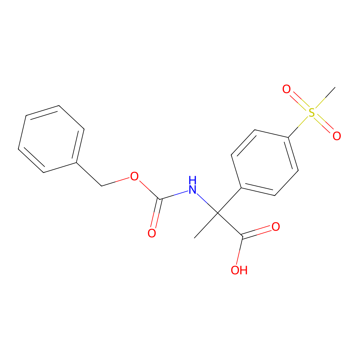 2-{[(Benzyloxy)carbonyl]amino}-2-(4-methanesulfonylphenyl)propanoic acid molecular structure, CAS 1700196-35-5