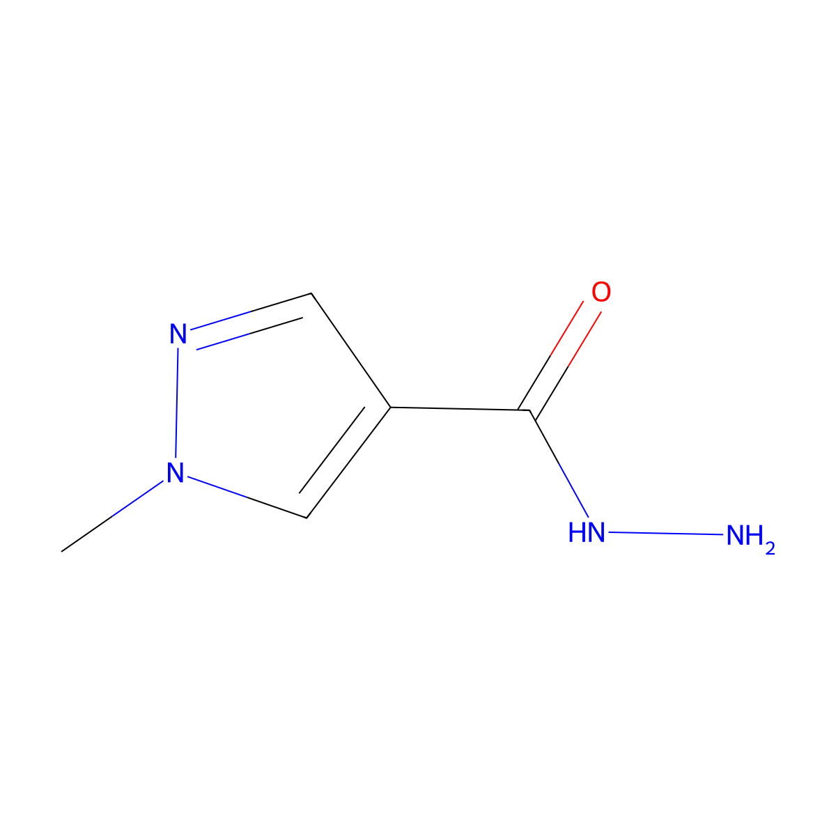 1-methyl-1H-pyrazole-4-carbohydrazide molecular structure, CAS 170020-91-4