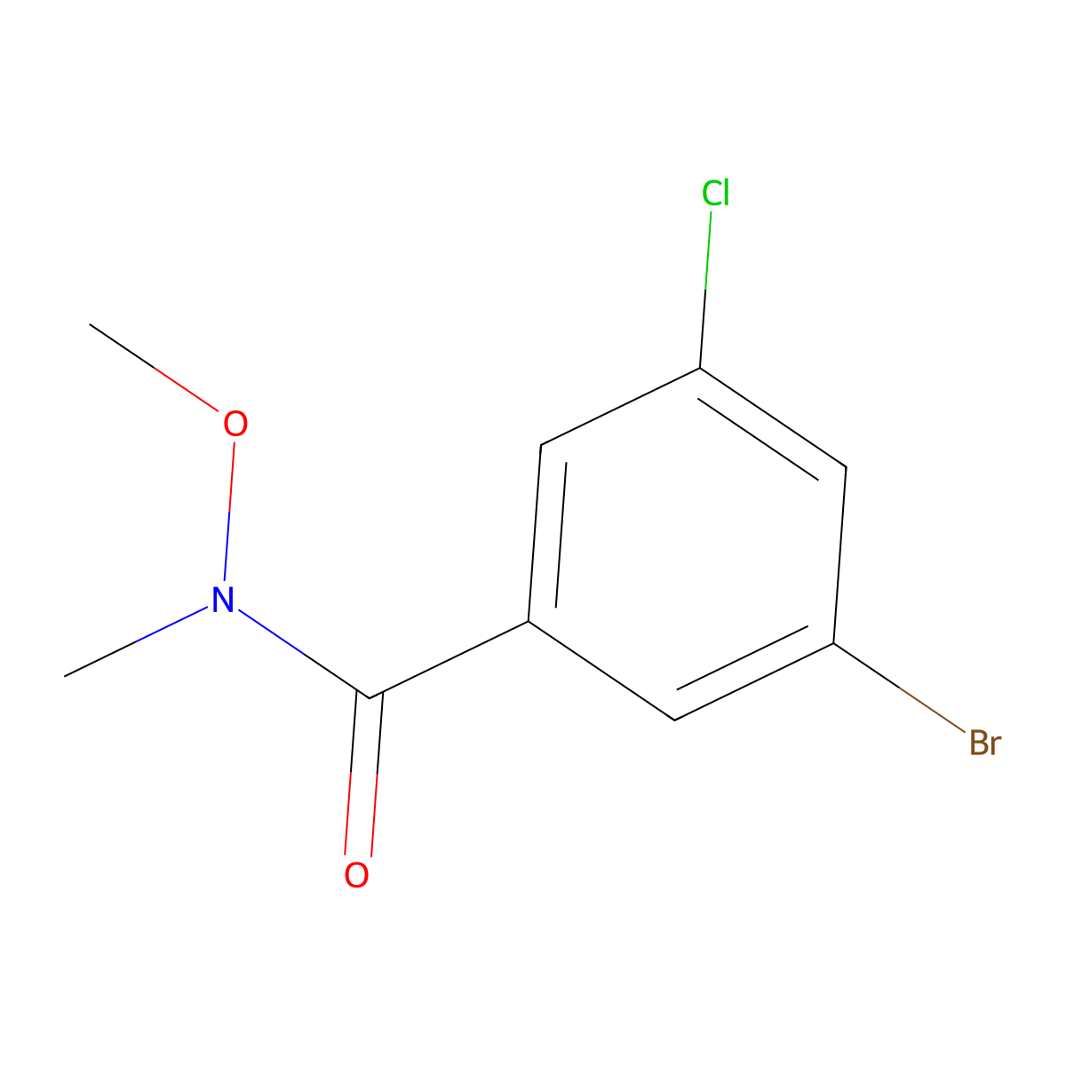 3-bromo-5-chloro-N-methoxy-N-methylbenzamide molecular structure, CAS 1700202-83-0
