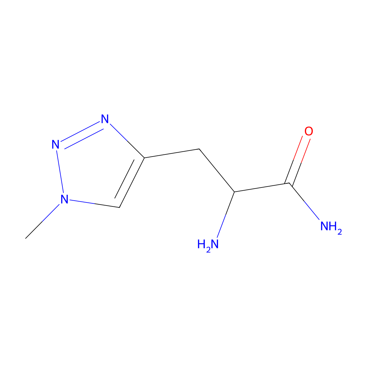 2-Amino-3-(1-methyl-1H-1,2,3-triazol-4-yl)propanamide molecular structure, CAS 1700216-45-0