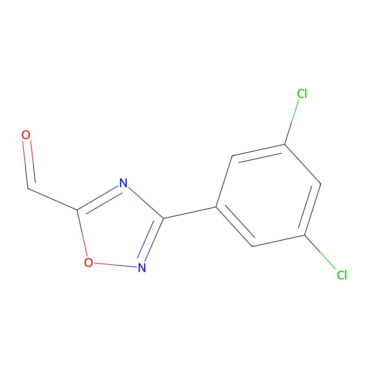 3-(3,5-Dichlorophenyl)-1,2,4-oxadiazole-5-carbaldehyde molecular structure, CAS 1700218-36-5