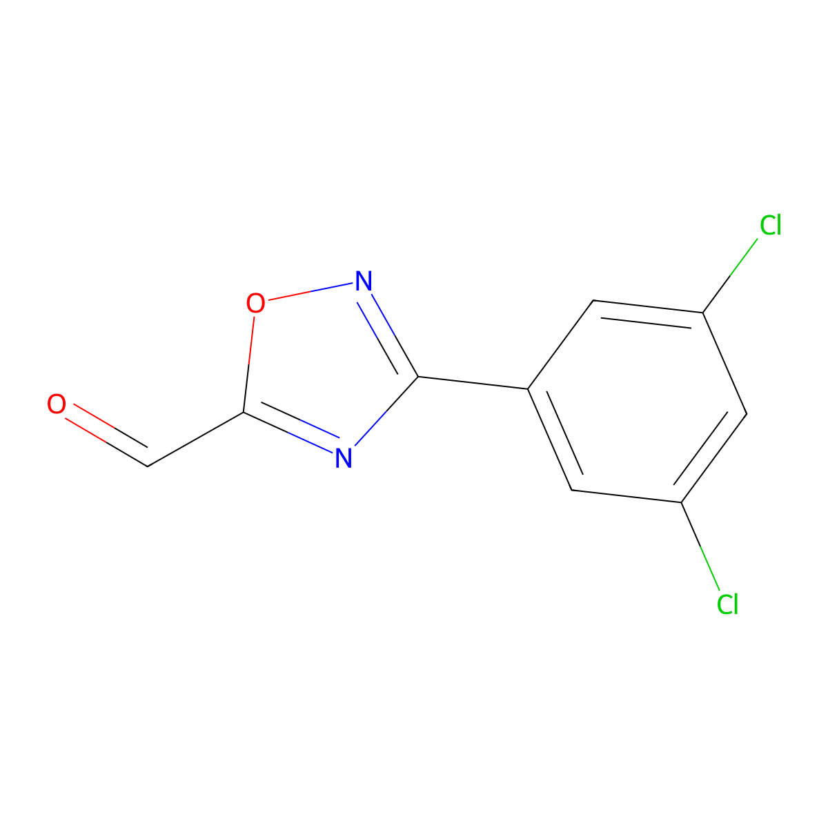 3-(3,5-Dichlorophenyl)-1,2,4-oxadiazole-5-carbaldehyde molecular structure, CAS 1700218-36-5