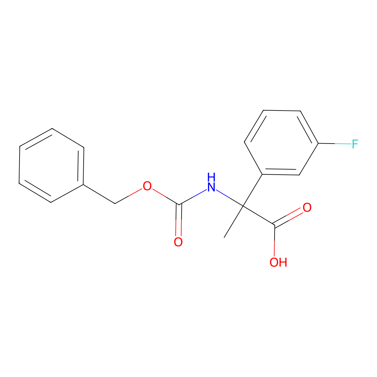 2-{[(Benzyloxy)carbonyl]amino}-2-(3-fluorophenyl)propanoic acid molecular structure, CAS 1700222-13-4