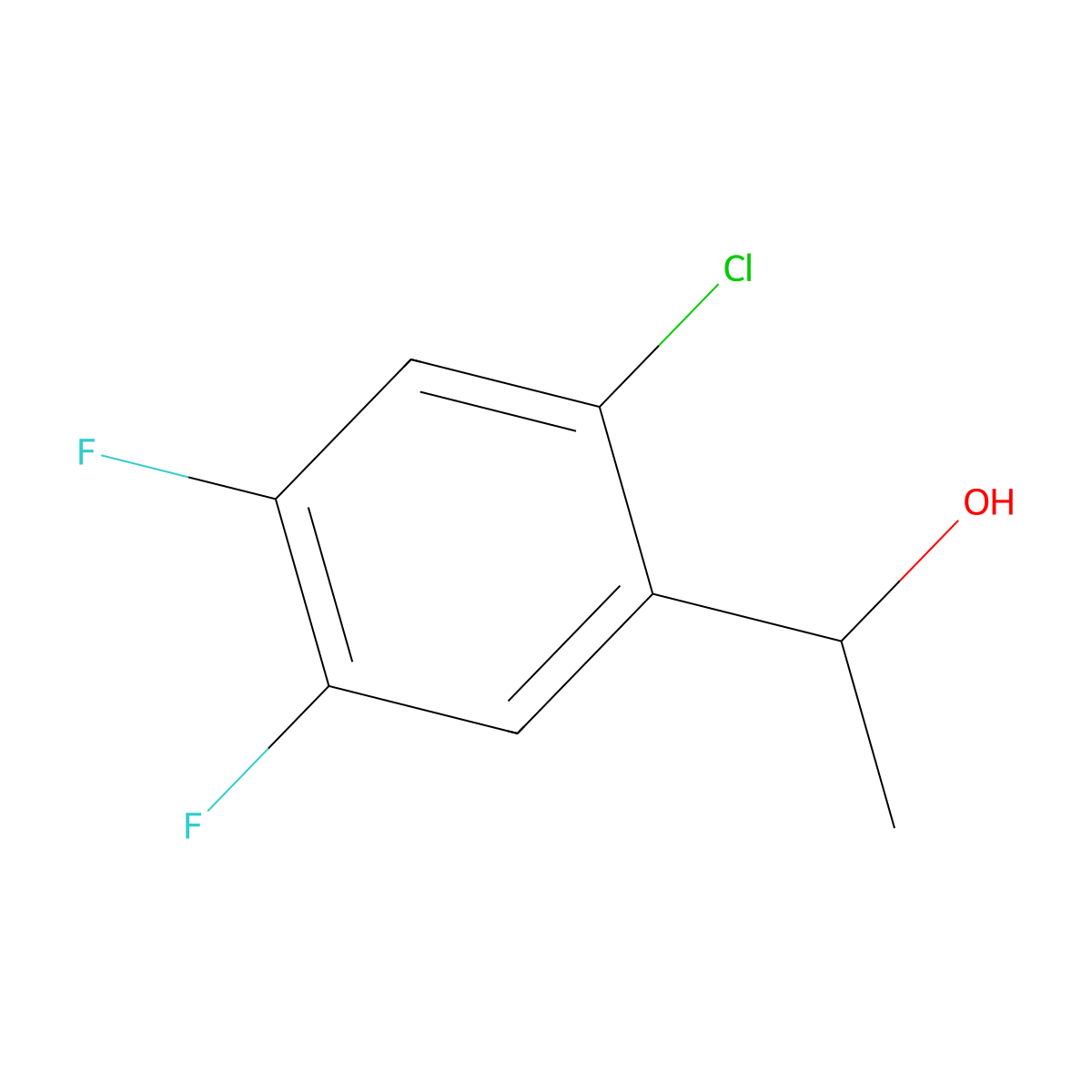 1-(2-Chloro-4,5-difluorophenyl)ethanol molecular structure, CAS 1700233-81-3