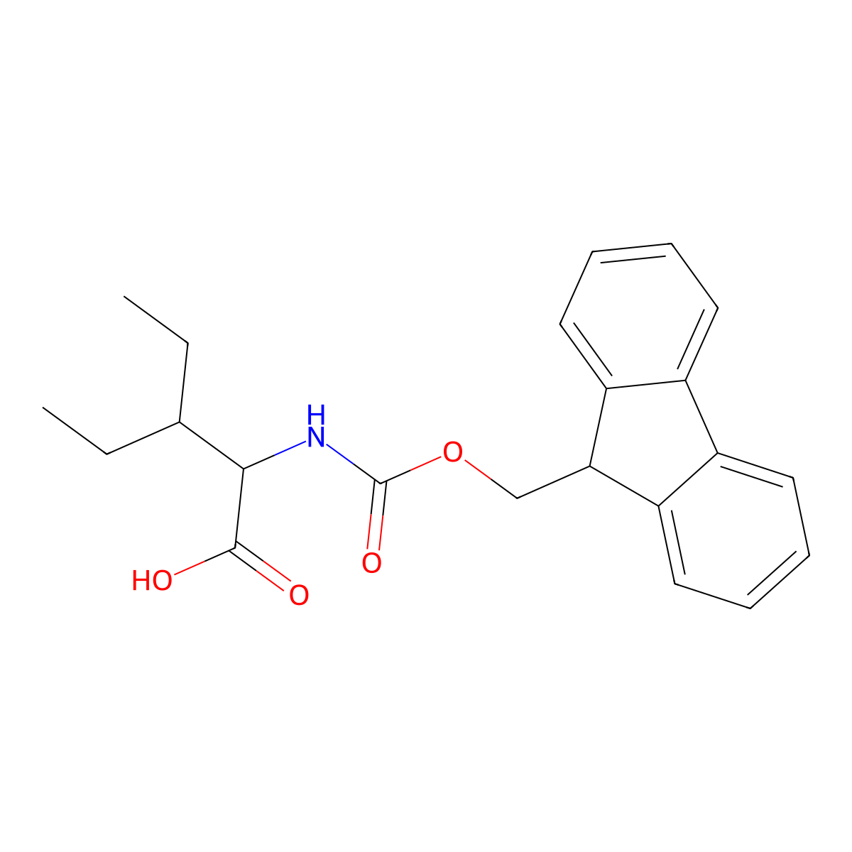 3-Ethyl-2-({[(9H-fluoren-9-yl)methoxy]carbonyl}amino)pentanoic acid molecular structure, CAS 1700234-40-7