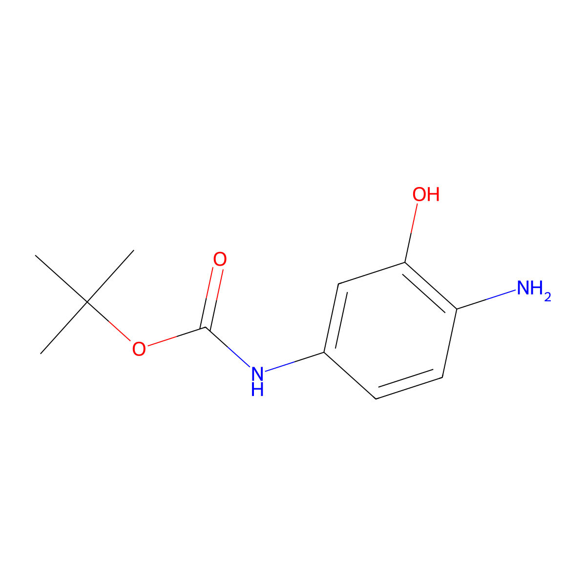 tert-Butyl N-(4-amino-3-hydroxyphenyl)carbamate molecular structure, CAS 1700236-34-5