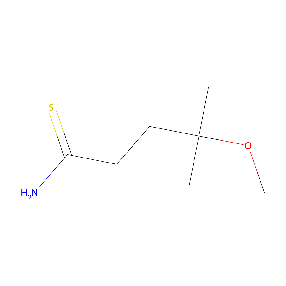 4-Methoxy-4-methylpentanethioamide molecular structure, CAS 1700237-17-7