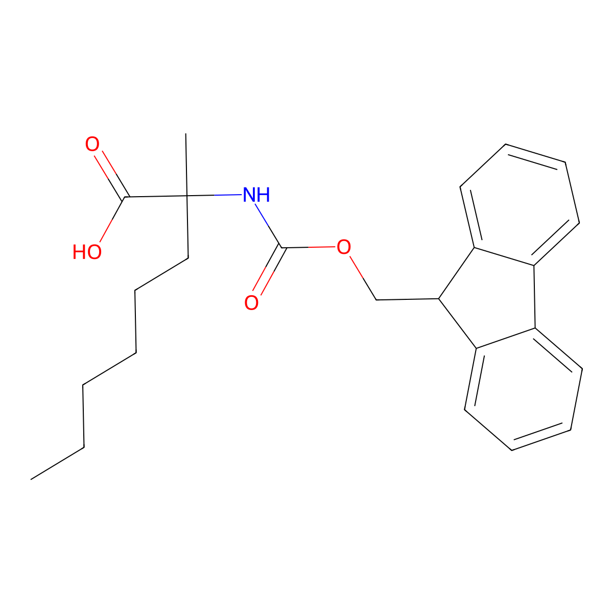 2-({[(9H-fluoren-9-yl)methoxy]carbonyl}amino)-2-methyloctanoic acid molecular structure, CAS 1700241-01-5