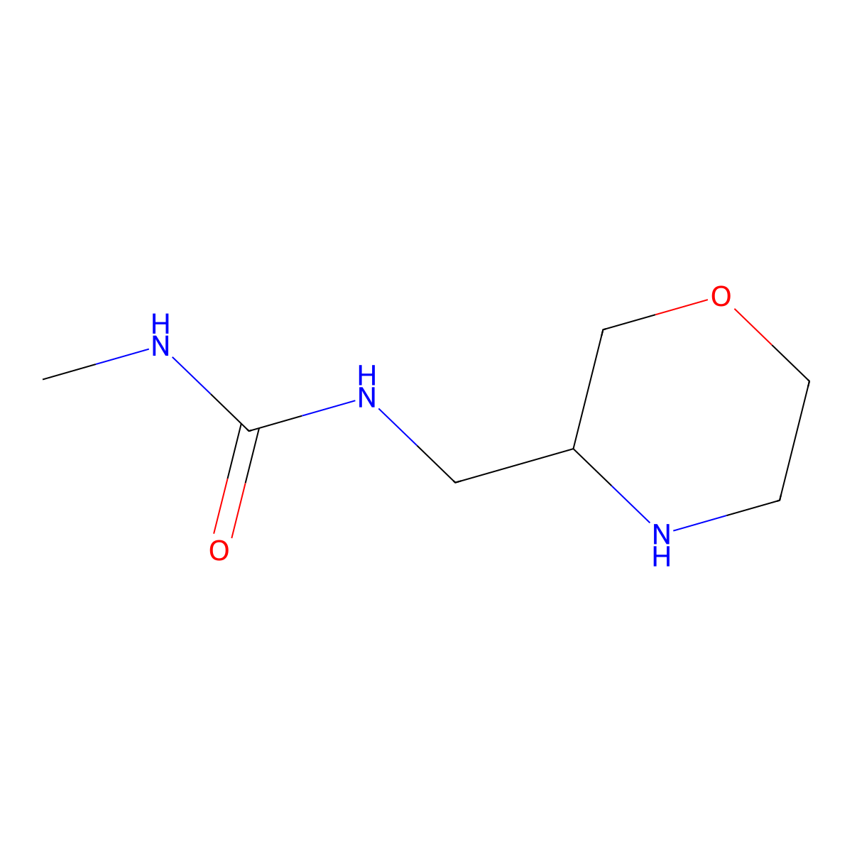 3-Methyl-1-[(morpholin-3-yl)methyl]urea molecular structure, CAS 1700243-14-6