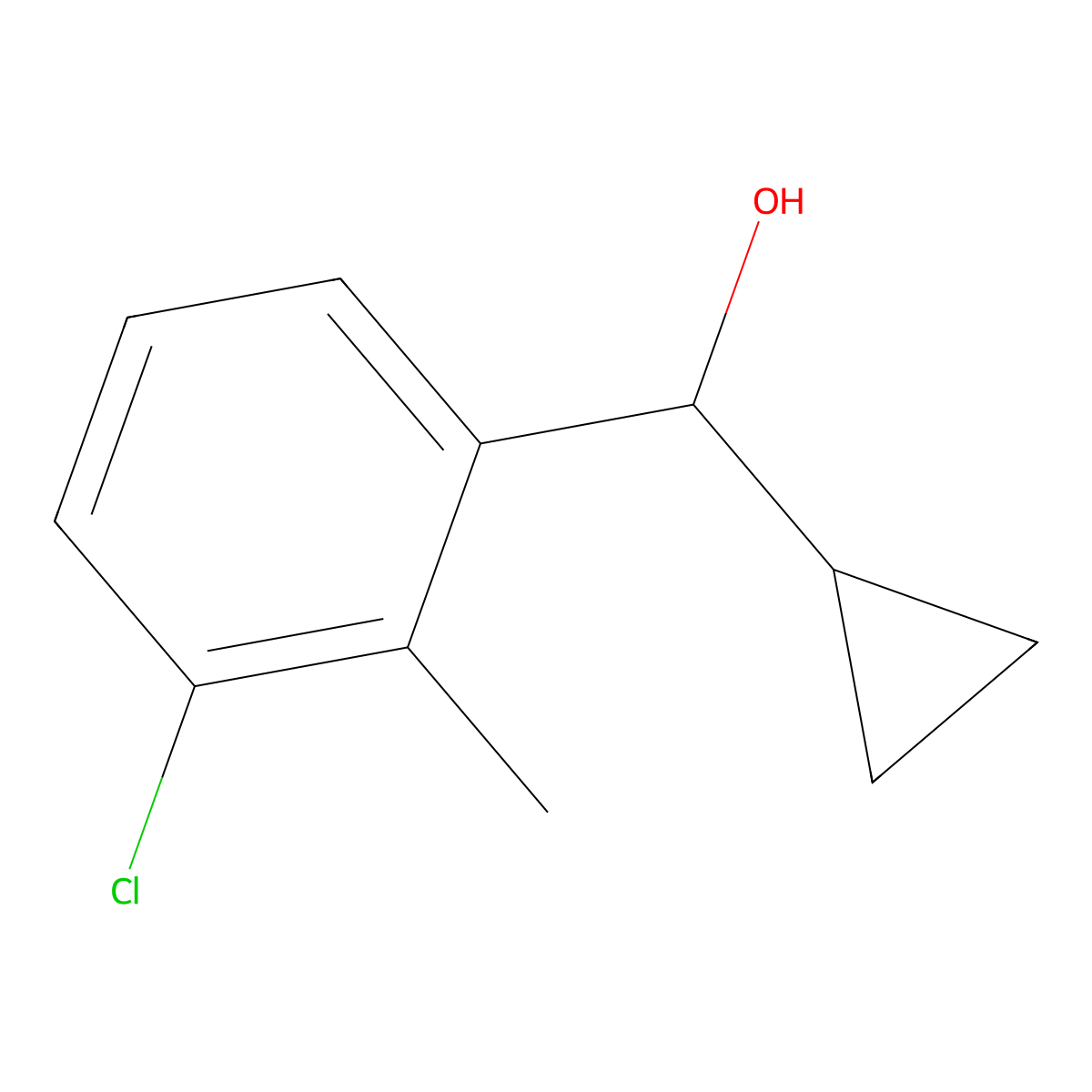 3-Chloro-alpha-cyclopropyl-2-methylbenZenemethanol molecular structure, CAS 1700248-99-2