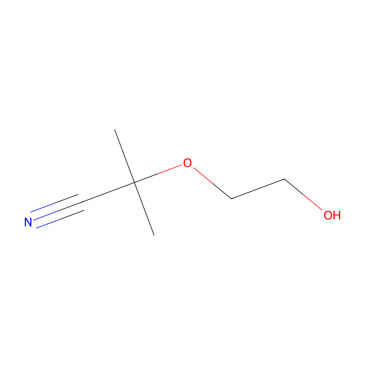 2-(2-Hydroxyethoxy)-2-methylpropanenitrile molecular structure, CAS 1700272-03-2