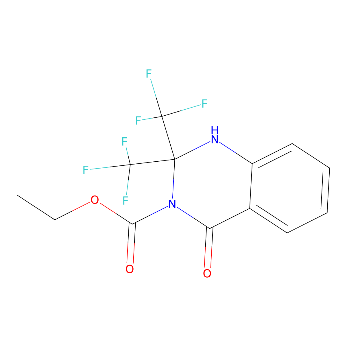 ethyl 4-oxo-2,2-bis(trifluoromethyl)-1H-quinazoline-3-carboxylate molecular structure, CAS 170029-40-0