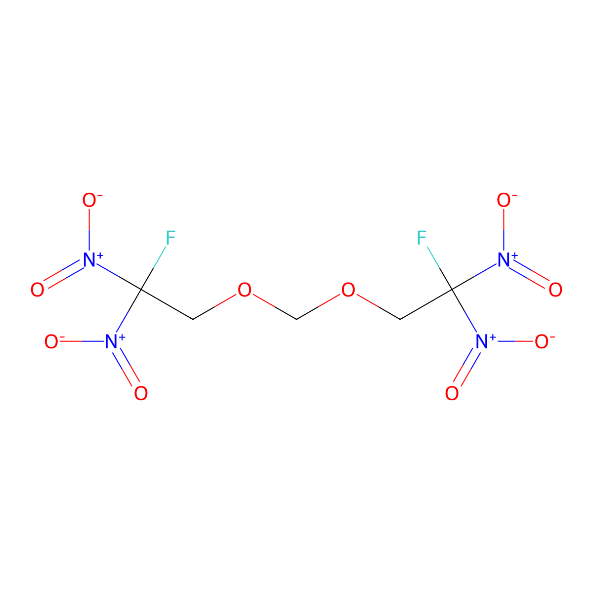 Ethane, 1,1'-[methylenebis(oxy)]bis[2-fluoro-2,2-dinitro- molecular structure, CAS 17003-79-1