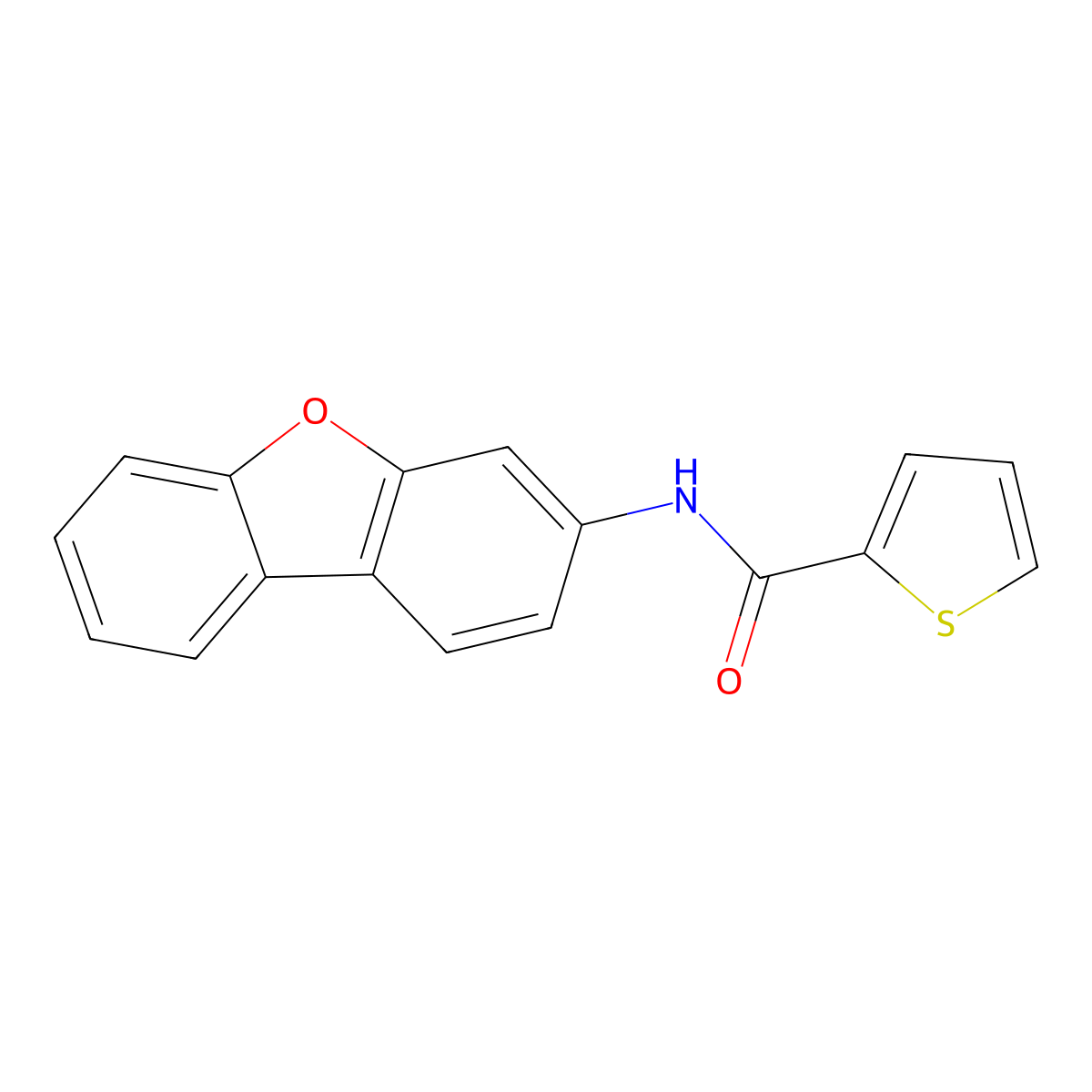 N-dibenzofuran-3-ylthiophene-2-carboxamide molecular structure, CAS 170030-02-1