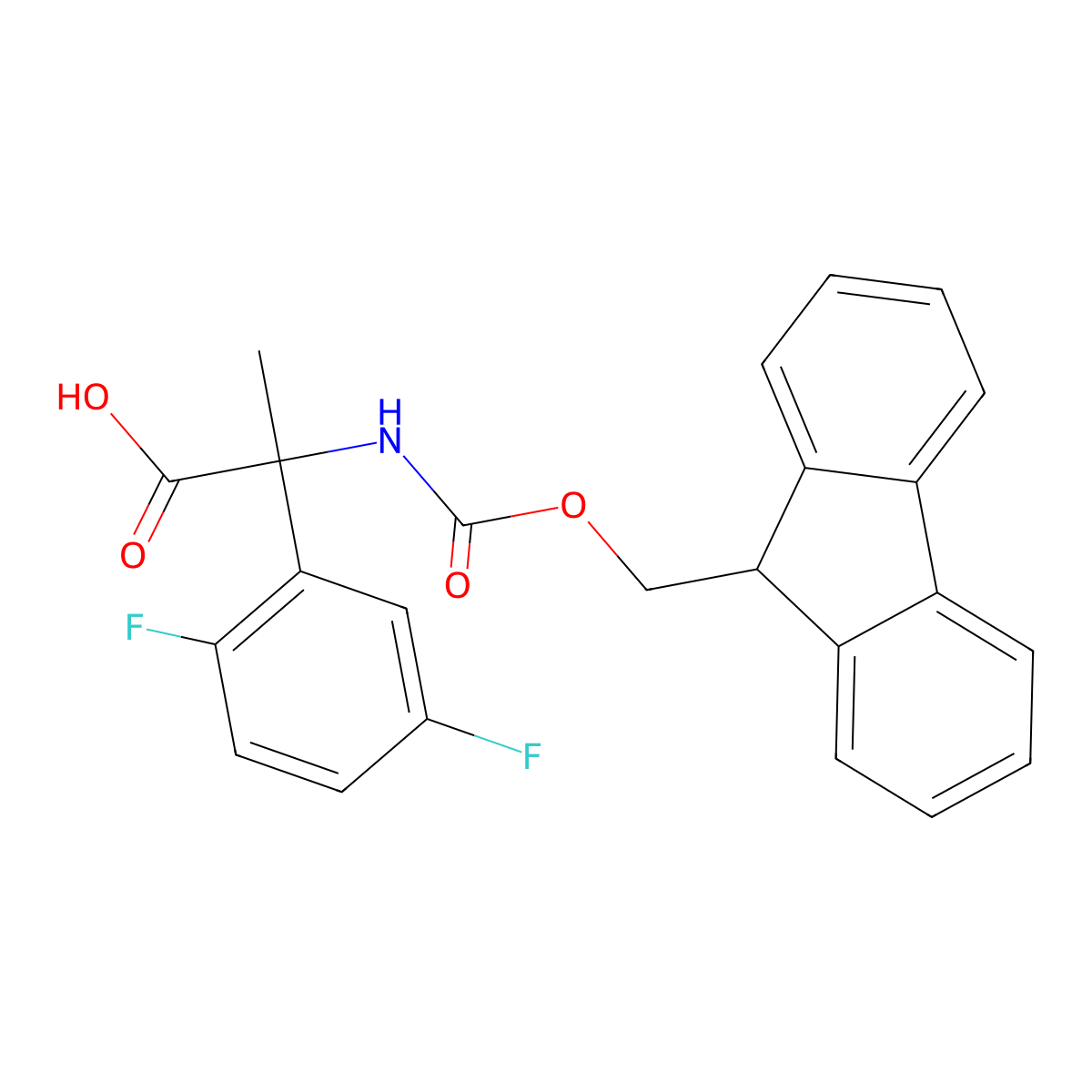 2-(2,5-difluorophenyl)-2-({[(9H-fluoren-9-yl)methoxy]carbonyl}amino)propanoic acid molecular structure, CAS 1700305-89-0