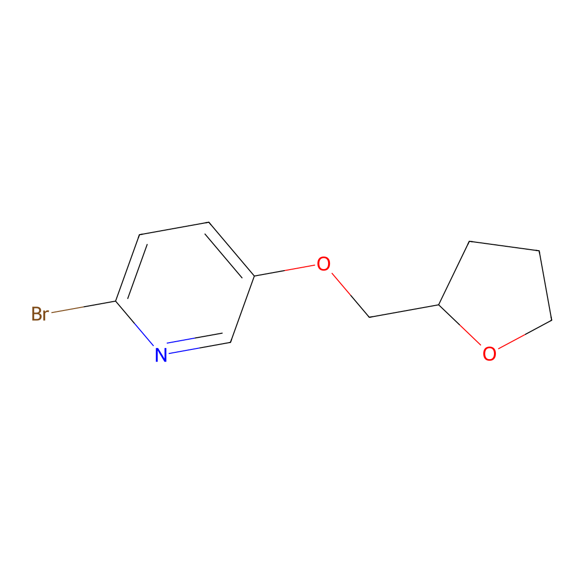 2-Bromo-5-((tetrahydrofuran-2-yl)methoxy)pyridine molecular structure, CAS 1700313-99-0