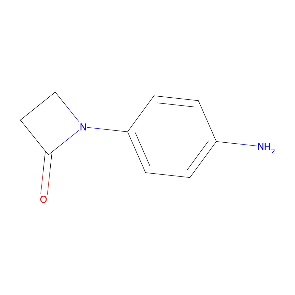 1-(4-Aminophenyl)azetidin-2-one molecular structure, CAS 1700315-51-0