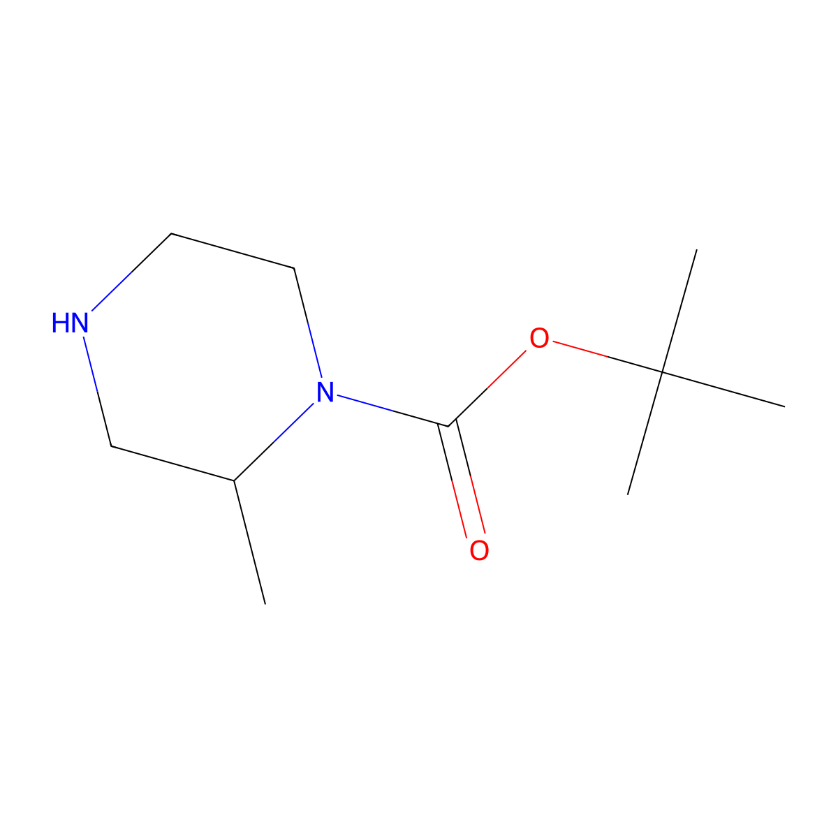 tert-Butyl (2R)-2-methylpiperazine-1-carboxylate molecular structure, CAS 170033-47-3