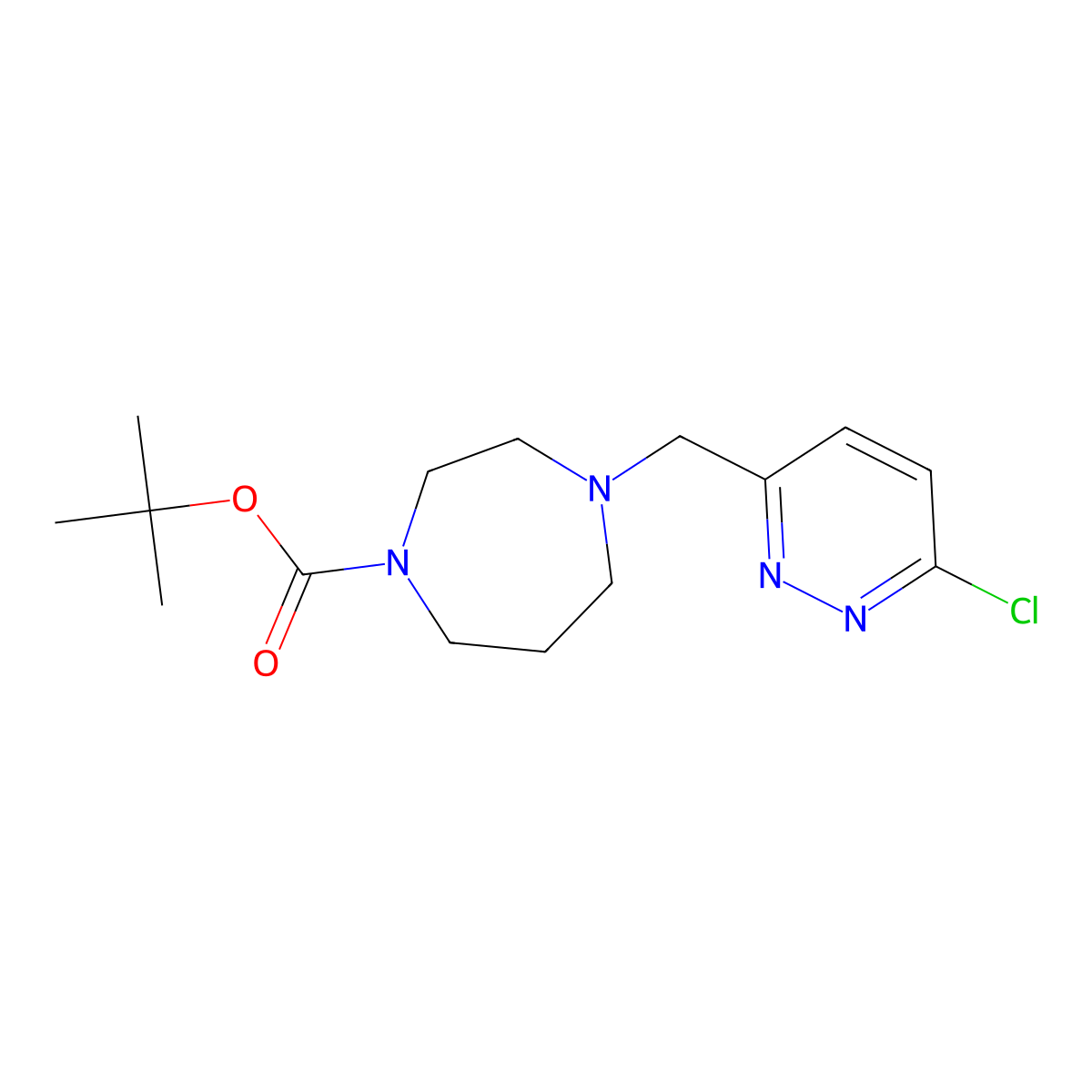 Tert-butyl4-[(6-chloropyridazin-3-yl)methyl]-1,4-diazepane-1-carboxylate molecular structure, CAS 1700334-55-9