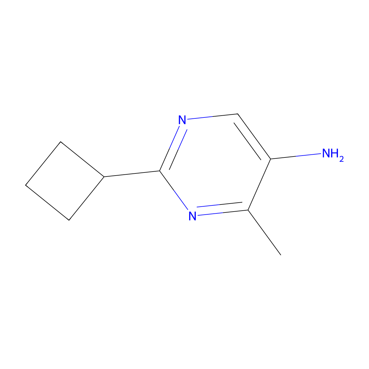 2-Cyclobutyl-4-methylpyrimidin-5-amine molecular structure, CAS 1700348-61-3
