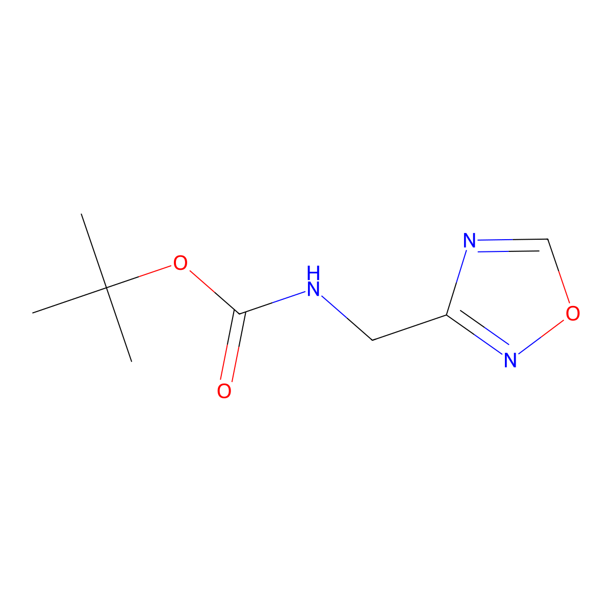 tert-Butyl N-(1,2,4-oxadiazol-3-ylmethyl)carbamate molecular structure, CAS 1700359-61-0