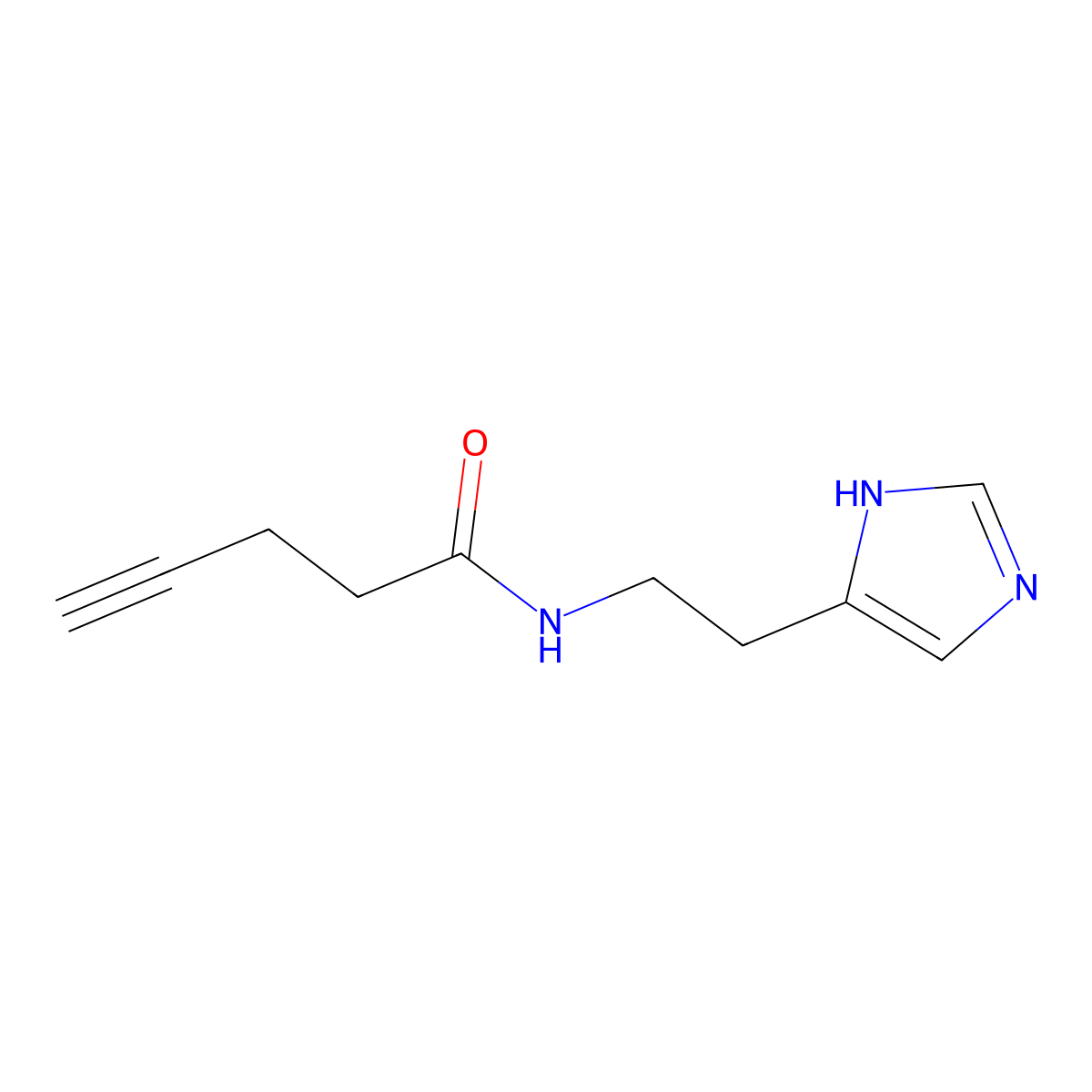 N-[2-(1H-imidazol-5-yl)ethyl]pent-4-ynamide molecular structure, CAS 1700360-37-7