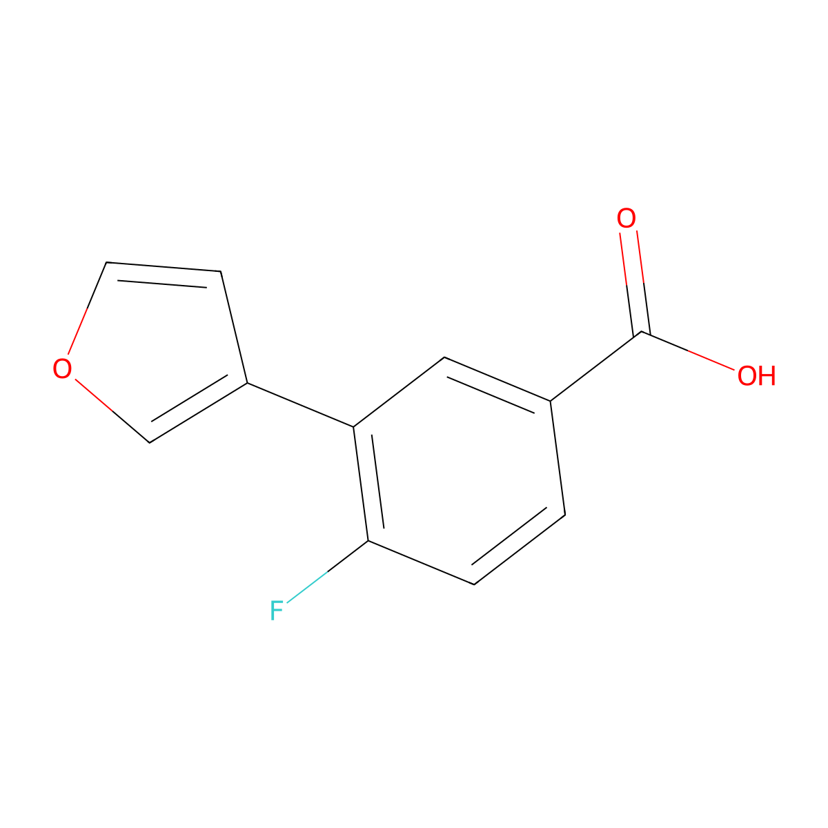 4-Fluoro-3-(furan-3-yl)benzoic acid molecular structure, CAS 1700374-25-9