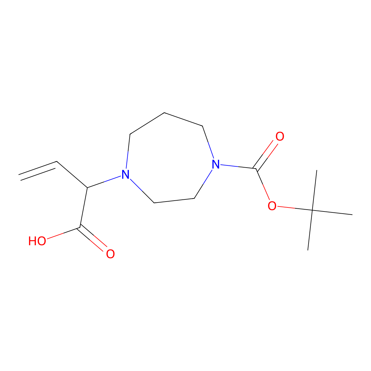 2-{4-[(Tert-butoxy)carbonyl]-1,4-diazepan-1-yl}but-3-enoicacid molecular structure, CAS 1700374-88-4