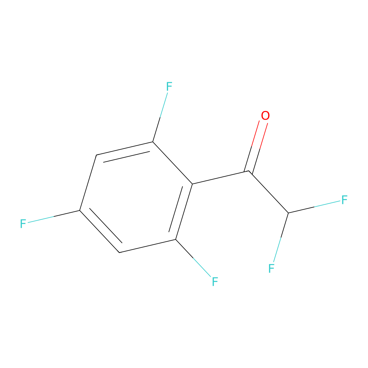 2,2-Difluoro-1-(2,4,6-trifluorophenyl)ethanone molecular structure, CAS 1700398-89-5