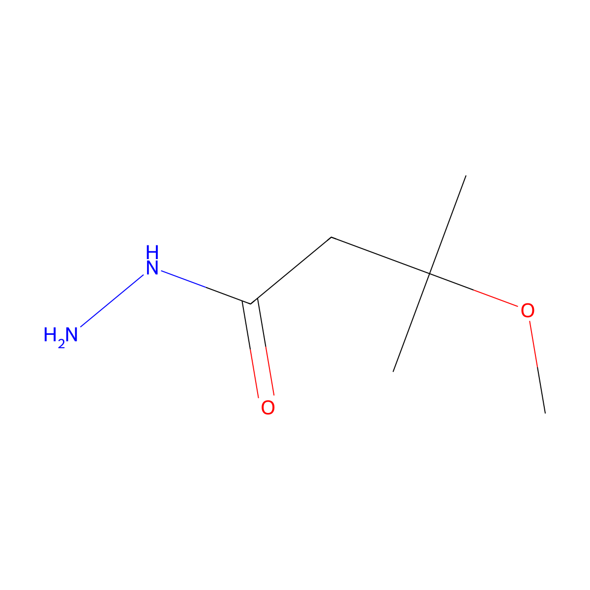 3-Methoxy-3-methylbutanehydrazide molecular structure, CAS 1700409-29-5
