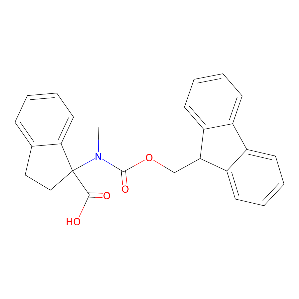 1-({[(9H-fluoren-9-yl)methoxy]carbonyl}(methyl)amino)-2,3-dihydro-1H-indene-1-carboxylic acid molecular structure, CAS 1700410-21-4