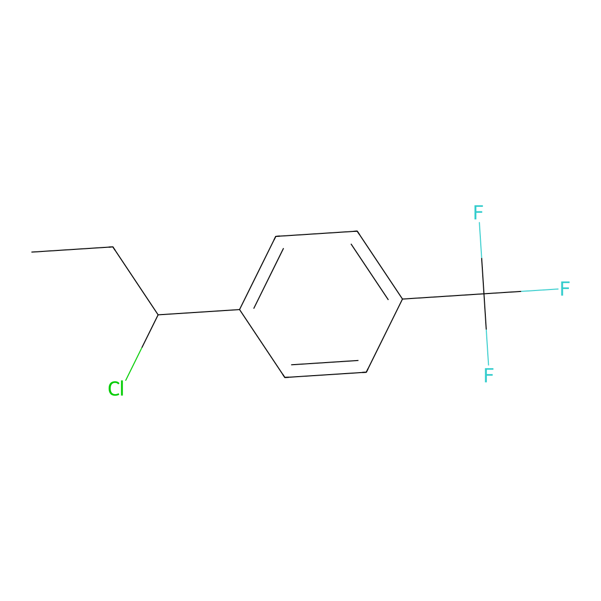 1-(1-Chloropropyl)-4-(trifluoromethyl)benzene molecular structure, CAS 1700413-40-6