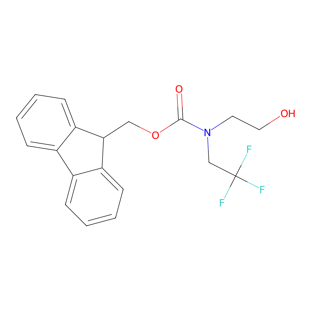 (9H-fluoren-9-yl)methyl N-(2-hydroxyethyl)-N-(2,2,2-trifluoroethyl)carbamate molecular structure, CAS 1700419-69-7