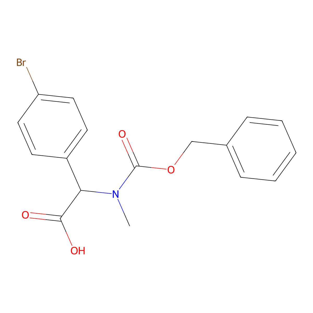 2-{[(Benzyloxy)carbonyl](methyl)amino}-2-(4-bromophenyl)acetic acid molecular structure, CAS 1700425-40-6