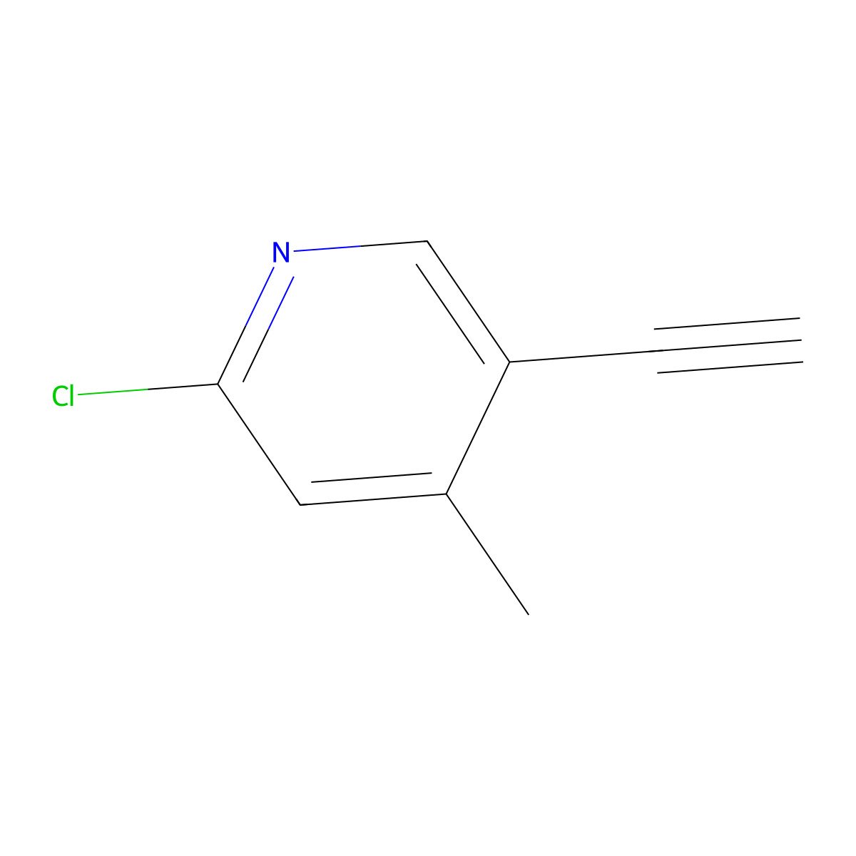 2-Chloro-5-ethynyl-4-methylpyridine molecular structure, CAS 1700437-57-5
