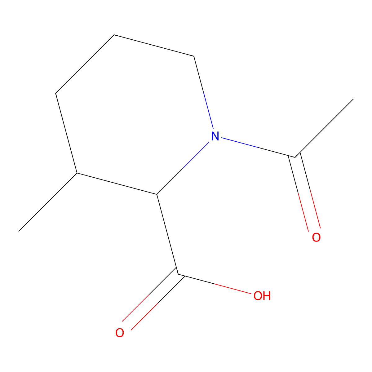 1-Acetyl-3-methylpiperidine-2-carboxylic acid molecular structure, CAS 1700441-23-1