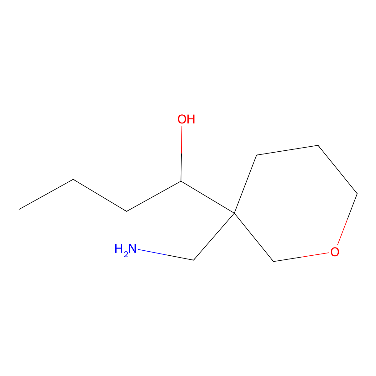 1-[3-(Aminomethyl)oxan-3-yl]butan-1-ol molecular structure, CAS 1700443-71-5