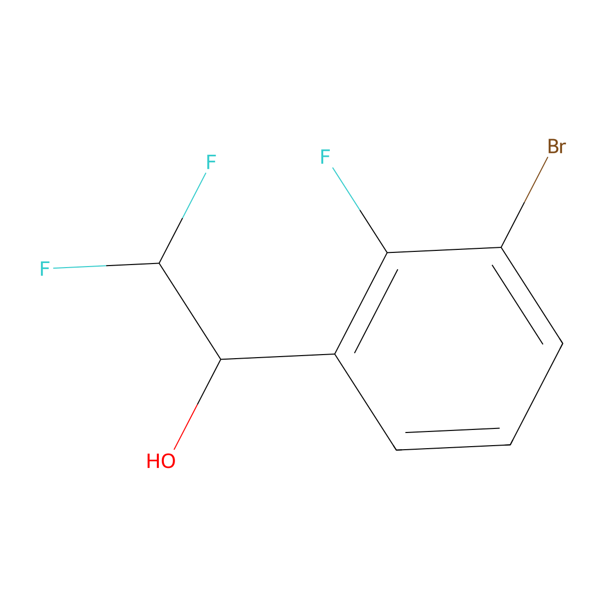 1-(3-Bromo-2-fluorophenyl)-2,2-difluoroethan-1-ol molecular structure, CAS 1700449-62-2
