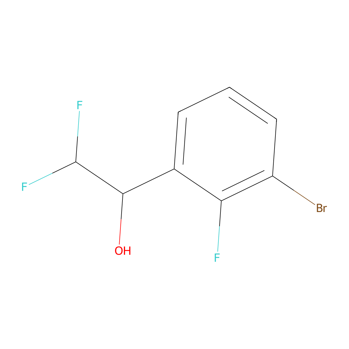 1-(3-Bromo-2-fluorophenyl)-2,2-difluoroethan-1-ol molecular structure, CAS 1700449-62-2