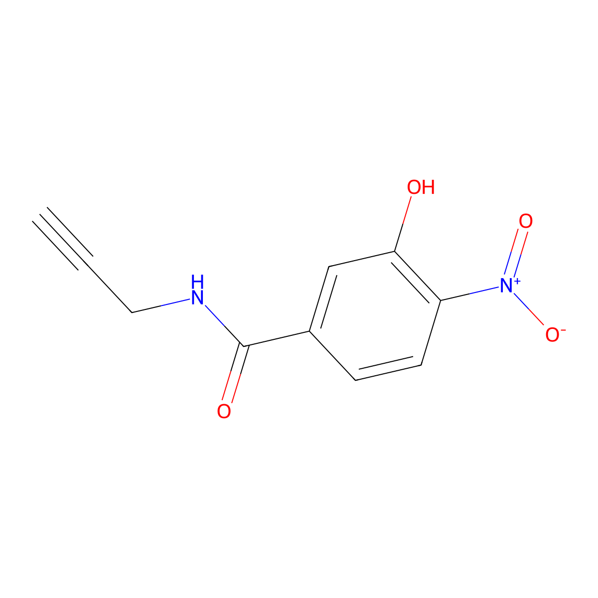 3-hydroxy-4-nitro-N-(prop-2-yn-1-yl)benzamide molecular structure, CAS 1700457-99-3